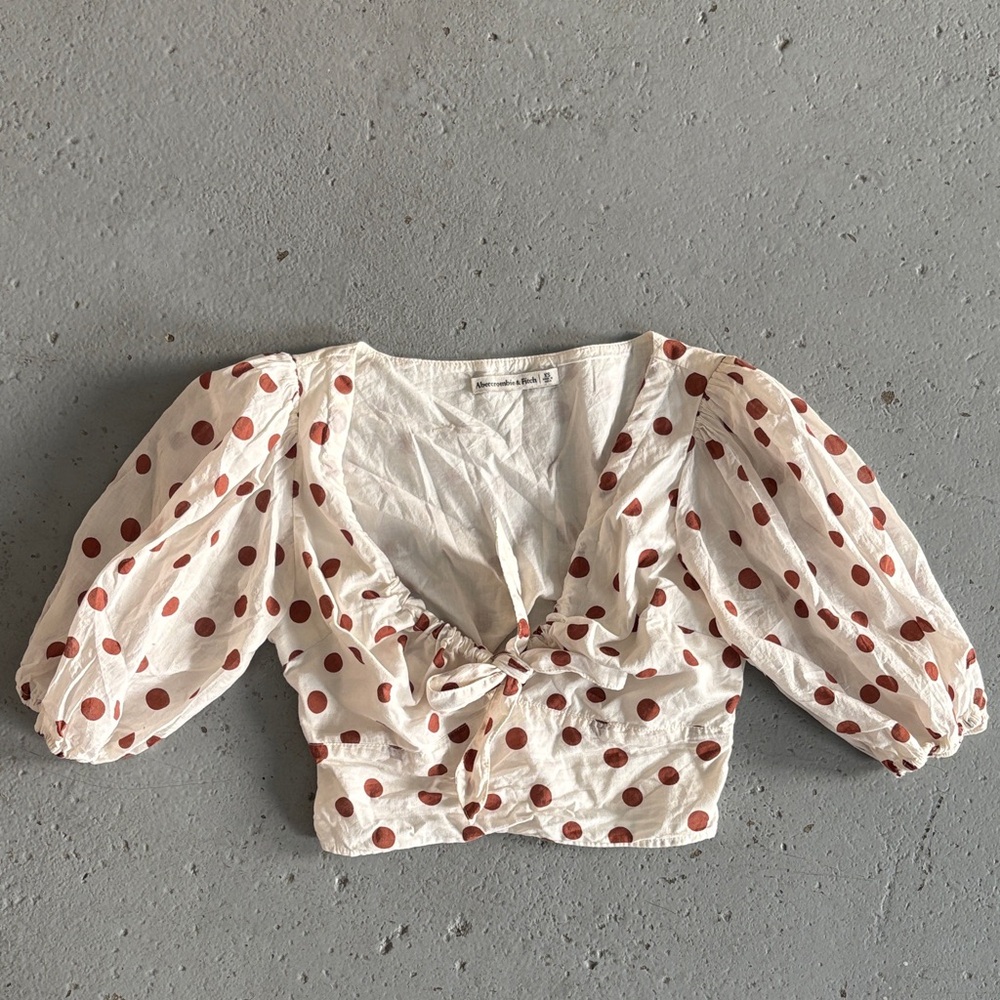 Abercrombie & Fitch Red Polka Dot Blouse